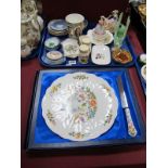 An Aynsley "Cottage Garden" Bread Plate and Knife, (boxed), Wedgwood trinket dishes, etc:- One Tray