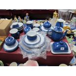 Denby "Imperial Blue" Stoneware Table Pottery, of thirty-four pieces, including teapot, butter dish,