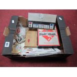 Schoolboy Stamp Album, Royal Mint stamps and first day covers, cigarette cards, Monopoly Set, (