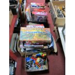 A Collection of Children's Games, toys and figures, including WWF, Commando play set, tenpin bowling