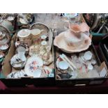 Early XX Century Tea Wares, Crown Devon biscuit jar and jug of blush ground, Masons "Mandalay"