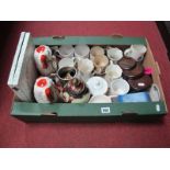 A Pair of Staffordshire Style Spaniel Dogs, ginger jar, commemorative mugs, etc:- One Box