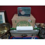Advertising- A Mid XX Century "Nutbrown" Rolling Pin, Lyle's "Golden Syrup" box, Gray's "Light