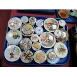 A Collection of China Circular Jars and Covers, pin dishes, trinket pots, etc reproduction Victorian