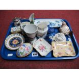 A Royal Crown Derby Trinkets, Sterling, Leonard's and other trinkets, Royal Worcester Millennium pin