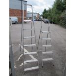 Two Pairs of Aluminium Folding Ladders.