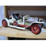 A Mamod #SA1 Live Steam Roadster, ten spoke wheel version with boiler sight glass. The model has