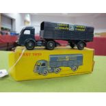 A Boxed Original French Dinky #32AB Panhard Articulated Lorry "SNCF", blue body and ridged hubs,