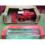 Two Boxed Britains Farm 1:32nd Scale Diecast and Plastic Models, #9570 Massey Ferguson 760 combine