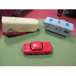 Three Mid XX Century Tin Plate Toy Vehicles, an S.S.S Japan Caravan, a Triang 'Removals Service' Box