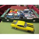 Thirteen Diecast Model Cars of Varying Scale by ERTL, Burago, Maisto, including ERTL 1:18th scale