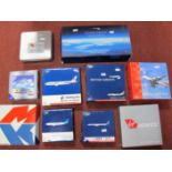 Ten Boxed Diecast Commercial Aircraft of Differing Scale, Gemini Jets being the prominent