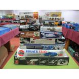 Thirteen Boxed Plastic Models Kits, of differing scales by Airfix, Revell, Matchbox, Tamiya and