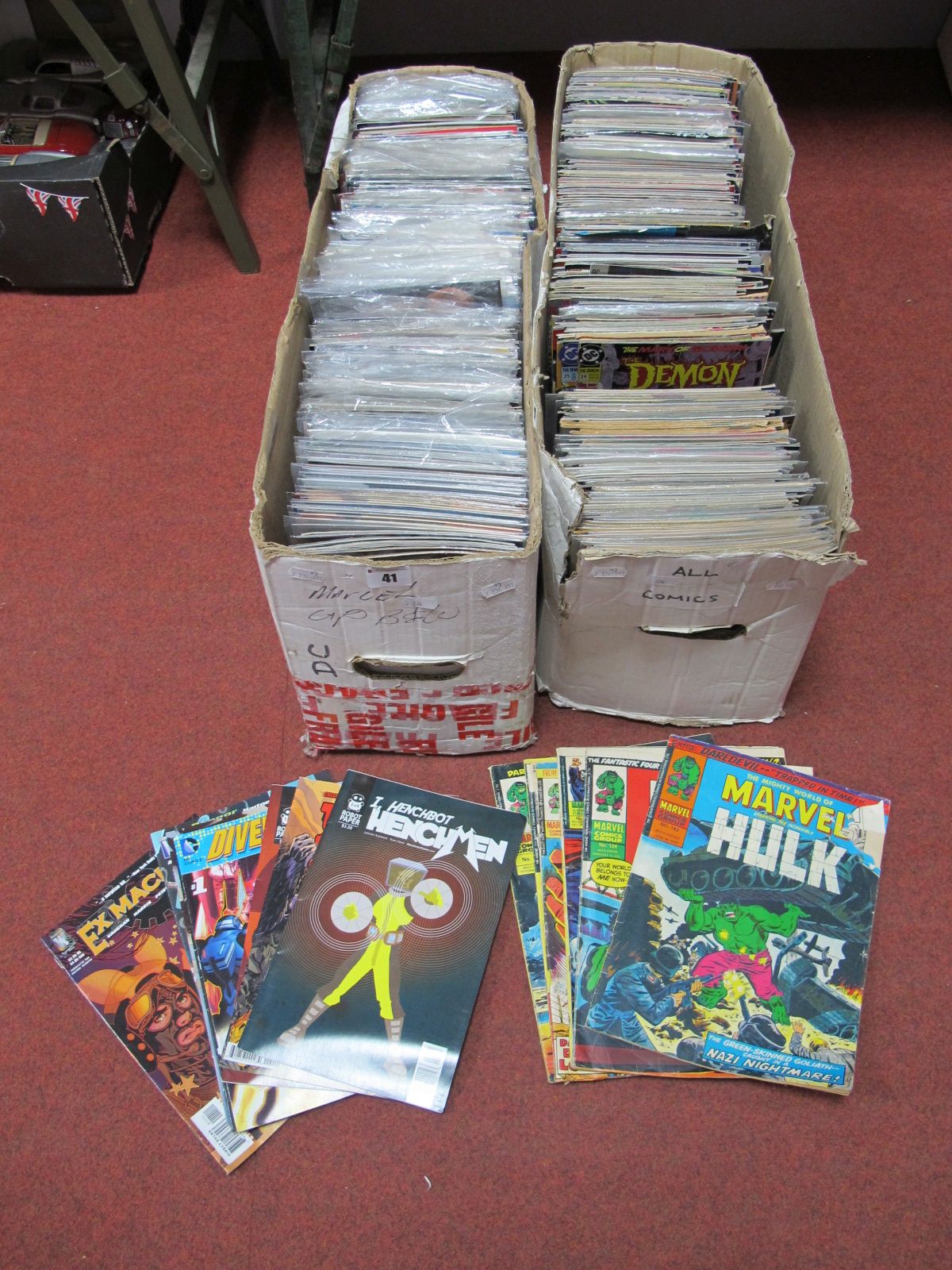 In Excess of Six Hundred Comics, by Marvel, DC, Helix, IOW including New Talent Showcase,