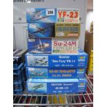 Six Boxed 1:72 Scale Plastic Model Aircraft Kits by Dragon and Trumpeter, Dragon #2507 YF-23, Dragon