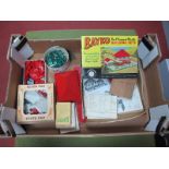 A Quantity of Post War Red and Green Bayko Plastic Building Set parts, some boxed, including