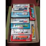 Twenty "HO" Scale German Outline Plastic Commercial Vehicles, by Albedo, AMW Spezial, Herpa,