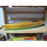 A Mid XX Century Wooden Constructed Mono Hull Speed Boat Model Fitted With Electric Motor, '