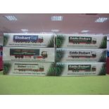 Six Boxed Atlas Editions 1:76th Scale Eddie Stobart Diecast Commercial Vehicles.