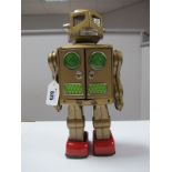 A Circa 1960's Japanese Probably Horikawa Battery Powered Tin Plate Fighting Robot , in played