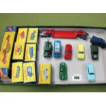 Seven Boxed Original Matchbox 1:75 Series 'Regular Wheels', #7 Ford Anglia, #38 Vauxhall Victor