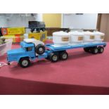 An Original Solido #526 Unic "Sahara" Articulated Diecast Lorry, light blue body, grey plastic hubs,