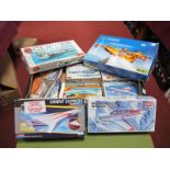 Eleven Boxed Plastic Commercial Aircraft Kits, of differing scale by Airfix, Heller, Eidai,