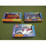 Three Window Boxed Matchbox Super Kings Diecast Vehicles, #K-14 Breakdown Truck, white and red, '