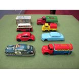 Seven Die Cast, tin plate and plastic vehicles by Beeju, Bibro, Bell and others. Including 'Pool'