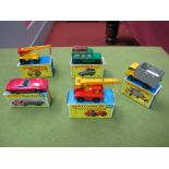 Four Boxed Original Matchbox 1:75 Series 'Regular Wheels' Die Cast Vehicles, #11 Jumbo Crane, #12C