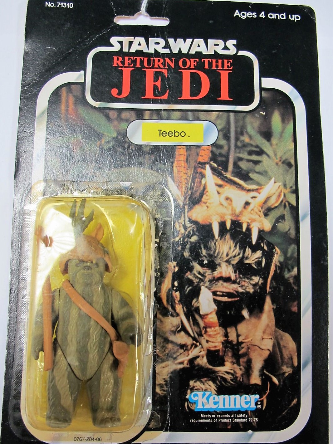 An Original Carded Star Wars Return of The Jedi Ewok Teebo Figure, by Kenner 1984, on 79 back