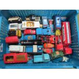 A Quantity of Playworn Diecast Vehicles by Corgi, 1950's-1970's, including Mini's, commercial,