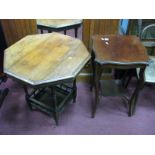 An Early XX Century Walnut Centre Table, with octagonal shaped top, moulded edge, turned legs,