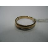 A 15ct Gold Plain Wedding Band, (damaged).