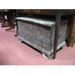 A XIX Century Pine Blanket Box, with a hinged lid, on bracket feet.