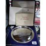 A Limited Edition Hallmarked Silver Salver, H. H, Birmingham 1972, made to commemorate the Silver