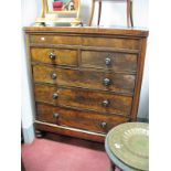 A XIX Century Mahogany Chest of Drawers, with secret drawer, two short drawers and three