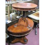 A XIX Century Style Mahogany Demi Lune Wash Stand, with a cross banded top, cabriole legs, shaped