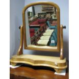 A XIX Century Dressing Table Mirror, with central mirror, shaped supports and shaped base.