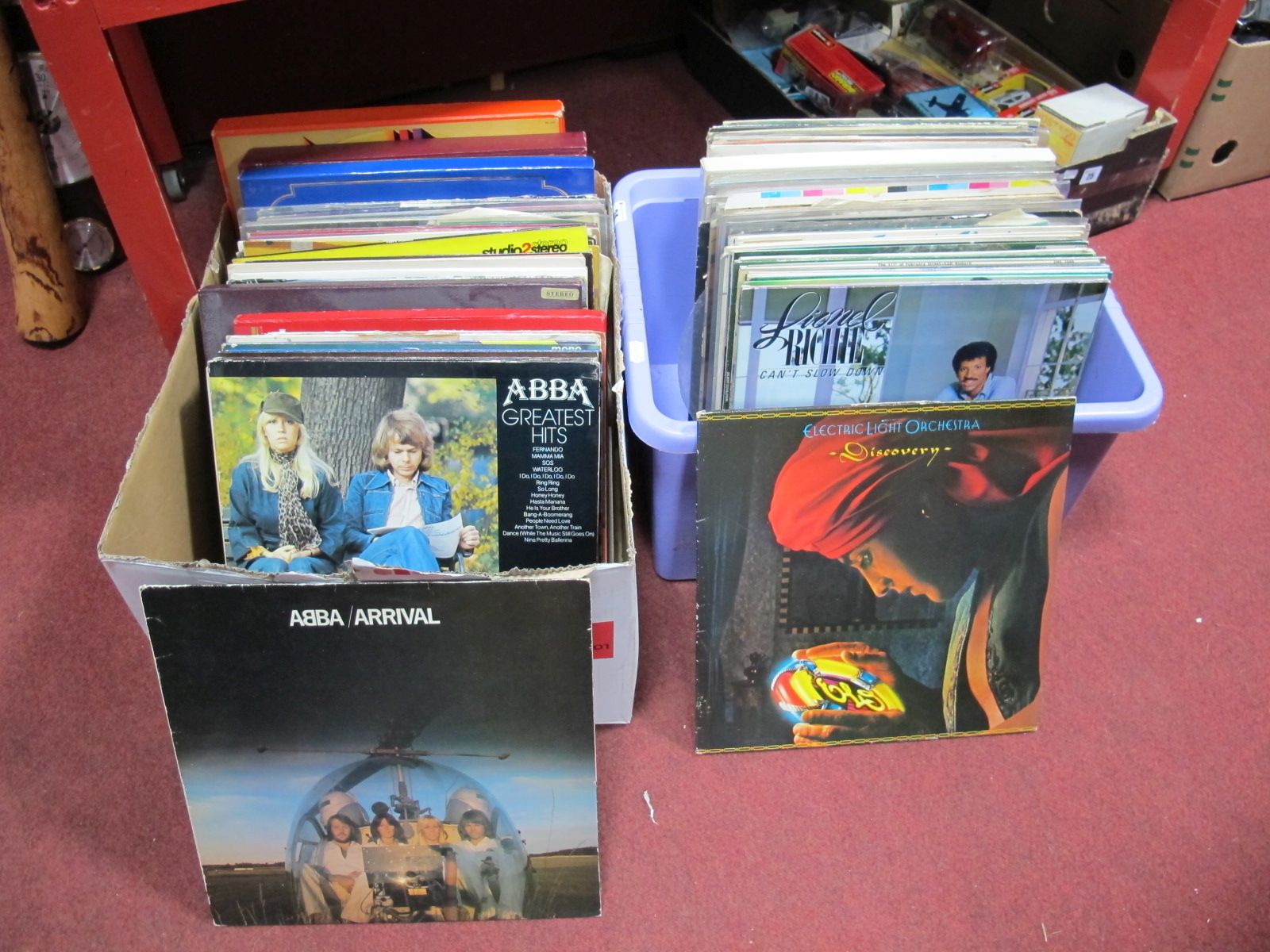 LP's, to include Abba, Lionel Ritchie, Cliff Richard, Roy Orbison, Classical interest:- Two Boxes