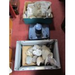 A Cut Rock Model HC Stone Crusher?; Two boxes of stones, minerals, etc.