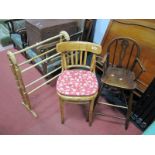 A Towel Rail, Childs high chair, Polish Bentwood chair. (3)