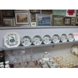 Six Ridgway's Homemaker Dishes, 18cm diameter (one cracked), Wallis Gimson Victoria Plate.