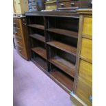 A Mahogany Rectangular Shaped Bookcase, top with a moulded edge, dentil cornice, adjustable shelves,