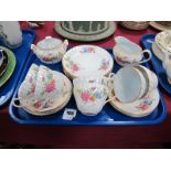 A Foley China (E. Brain) Tea Service, decorated with summer flowers, twenty pieces.