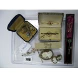 A Collection of XIX Century and Later Brooches, including cameo, bar brooches, enamel highlighted,