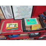 A 1950's Meccano Mechanisms Set, Minibrix Accessory Set, Super Crystalate snooker balls (boxed), and