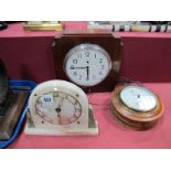 A XX Century Smiths Mahogany Cased Electric Clock, Temco electric clock, early XX Century circular
