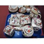 Mason's "Mandalay" Fenton Jug, tea caddies, cabinet plates, ginger jar, dish and cover etc:- One