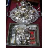 A Mixed Lot of Assorted Plated Ware, including matching tea and coffee pot, further coffee pot,
